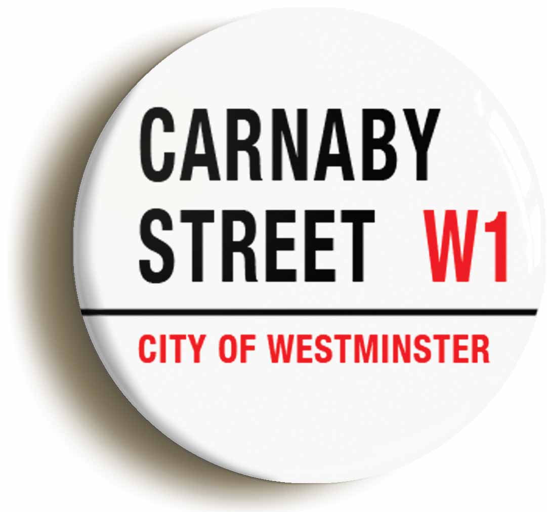 A picture of the front of the product, titled Carnaby Street Retro Sixties Button Pin Badge