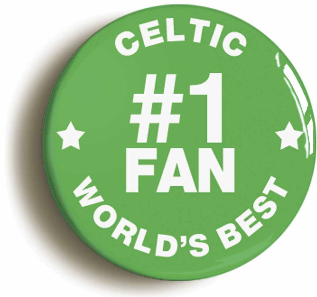 A picture of the front of the product, titled Celtic #1 Fan Circular 50mm Fridge Magnet
