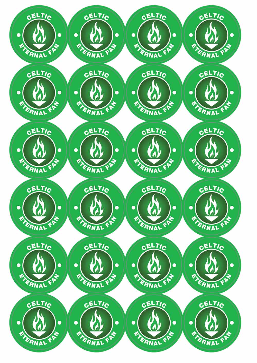 A picture of an A4 sheet of matte paper stickers