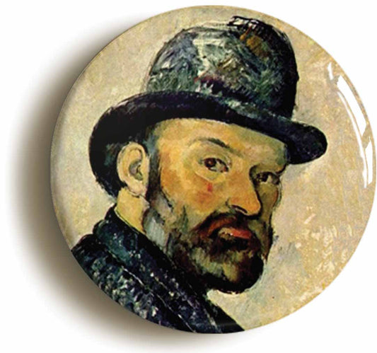 A picture of the front of the product, titled Paul Cezanne Self Portrait Button Pin Badge