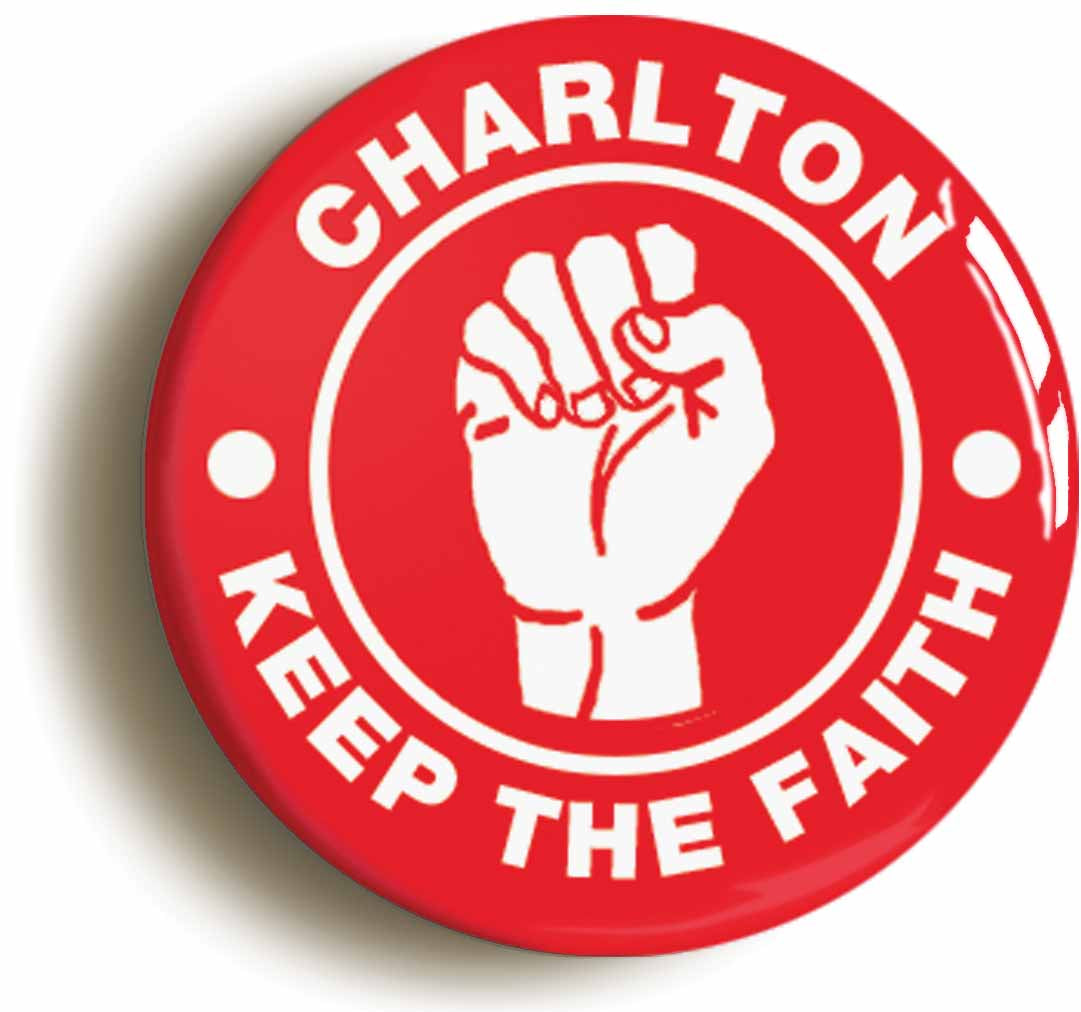 A picture of the front of the product, titled Charlton Keep The Faith Northern Soul Circular 50mm Fridge Magnet