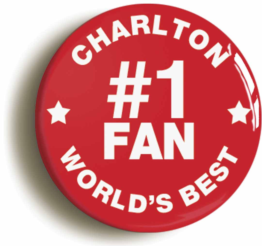 A picture of the front of the product, titled Charlton #1 Fan Button Pin Badge
