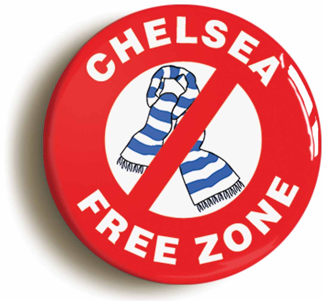 A picture of the front of the product, titled Chelsea Free Zone Circular 50mm Fridge Magnet