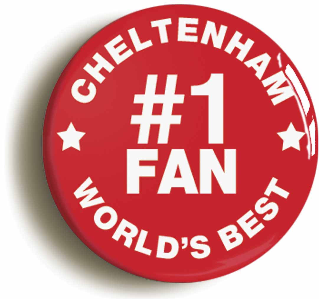 A picture of the front of the product, titled Cheltenham #1 Fan Circular 50mm Fridge Magnet