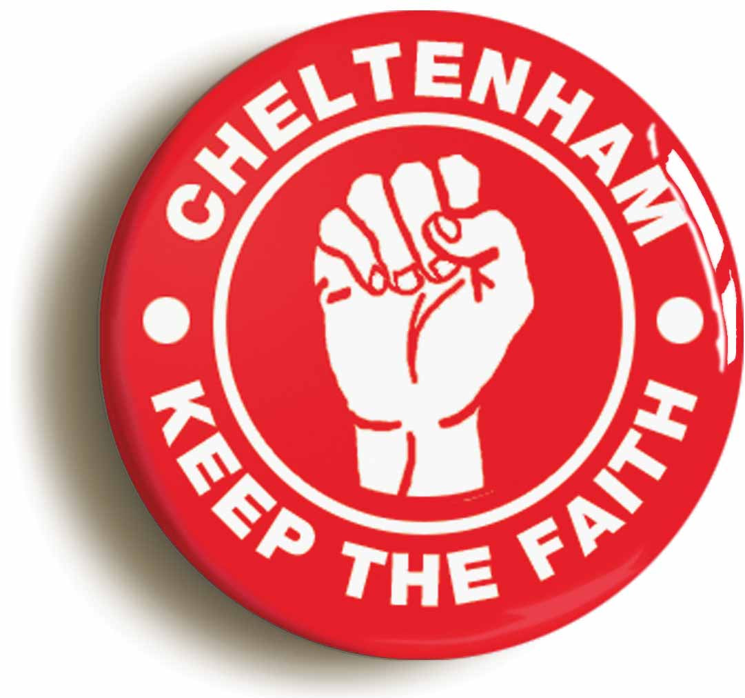 A picture of the front of the product, titled Cheltenham Keep The Faith Northern Soul Circular 50mm Fridge Magnet