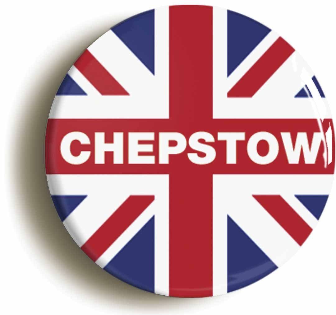 A picture of the front of the product, titled Chepstow Union Jack Circular 50mm Fridge Magnet