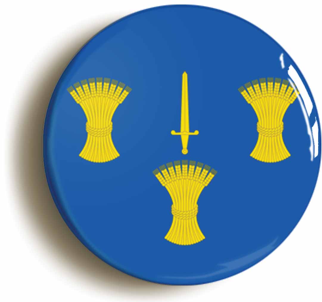 A picture of the front of the product, titled Cheshire Flag Button Pin Badge