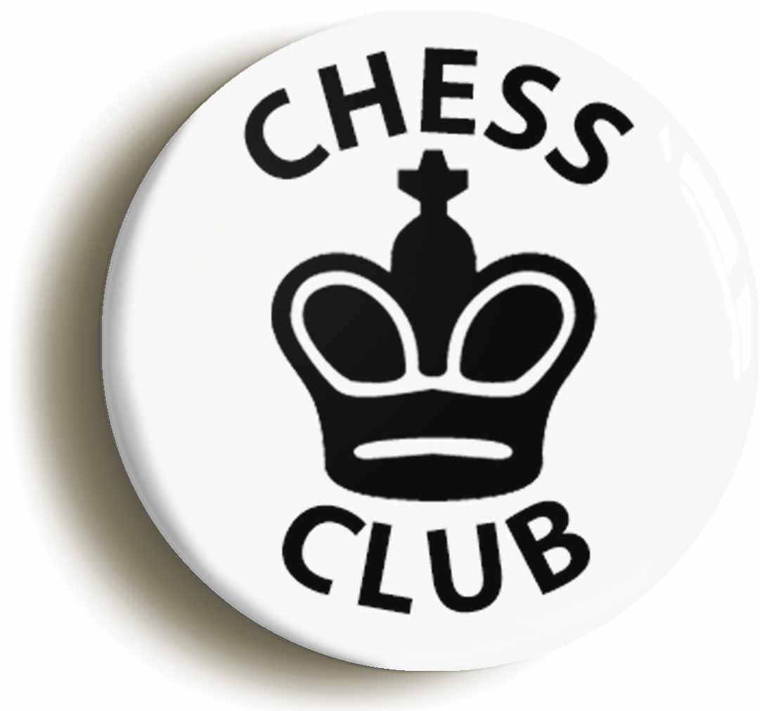 A picture of the front of the product, titled Chess Club Button Pin Badge