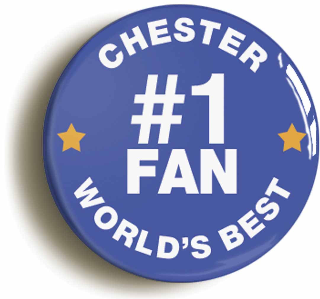 A picture of the front of the product, titled Chester #1 Fan Circular 50mm Fridge Magnet