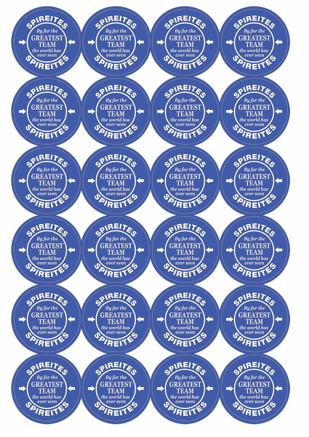 A picture of an A4 sheet of matte paper stickers