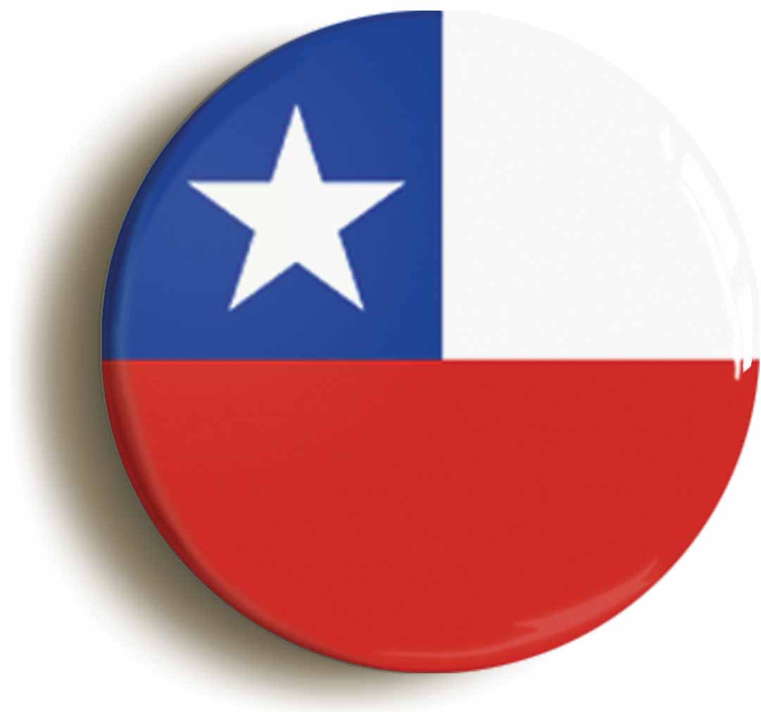 A picture of the front of the product, titled Chile Chilean National Flag Circular 50mm Fridge Magnet