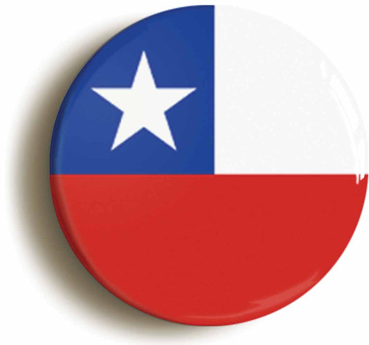 A picture of the front of the product, titled Chile Chilean National Flag Circular 50mm Fridge Magnet