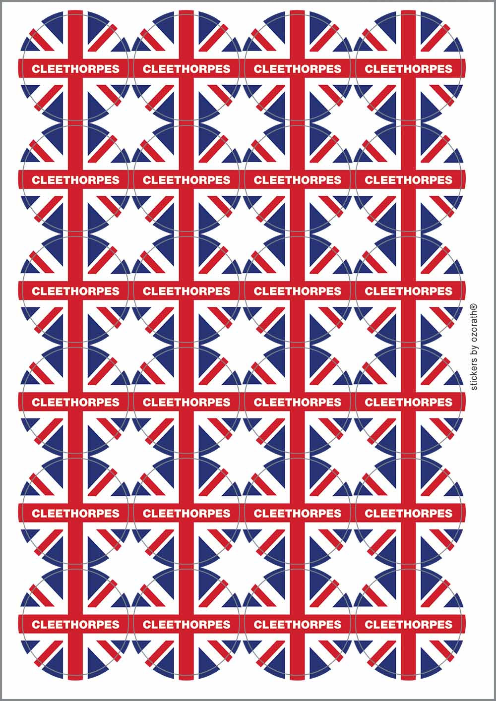 A picture of an A4 sheet of matte paper stickers