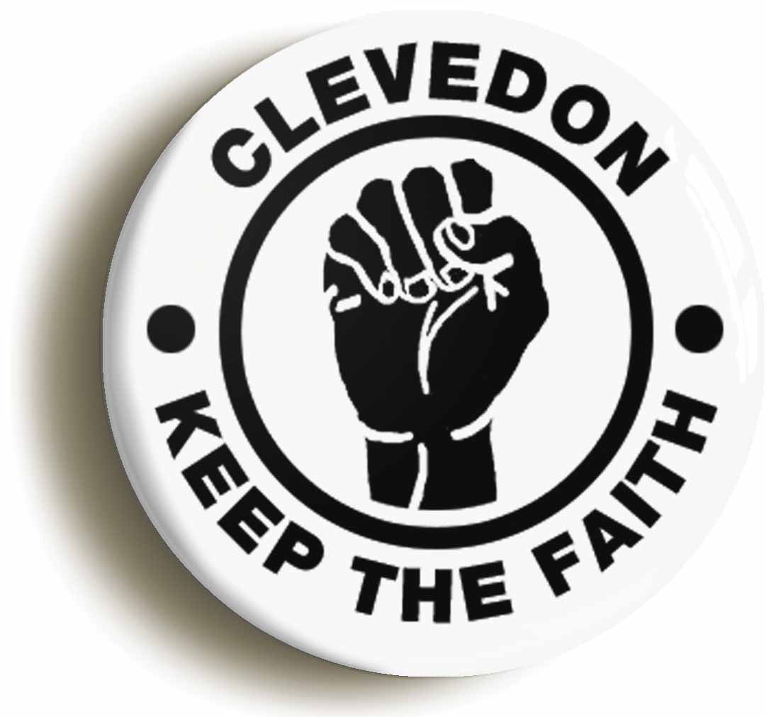 A picture of the front of the product, titled Clevedon Keep The Faith Circular 50mm Fridge Magnet