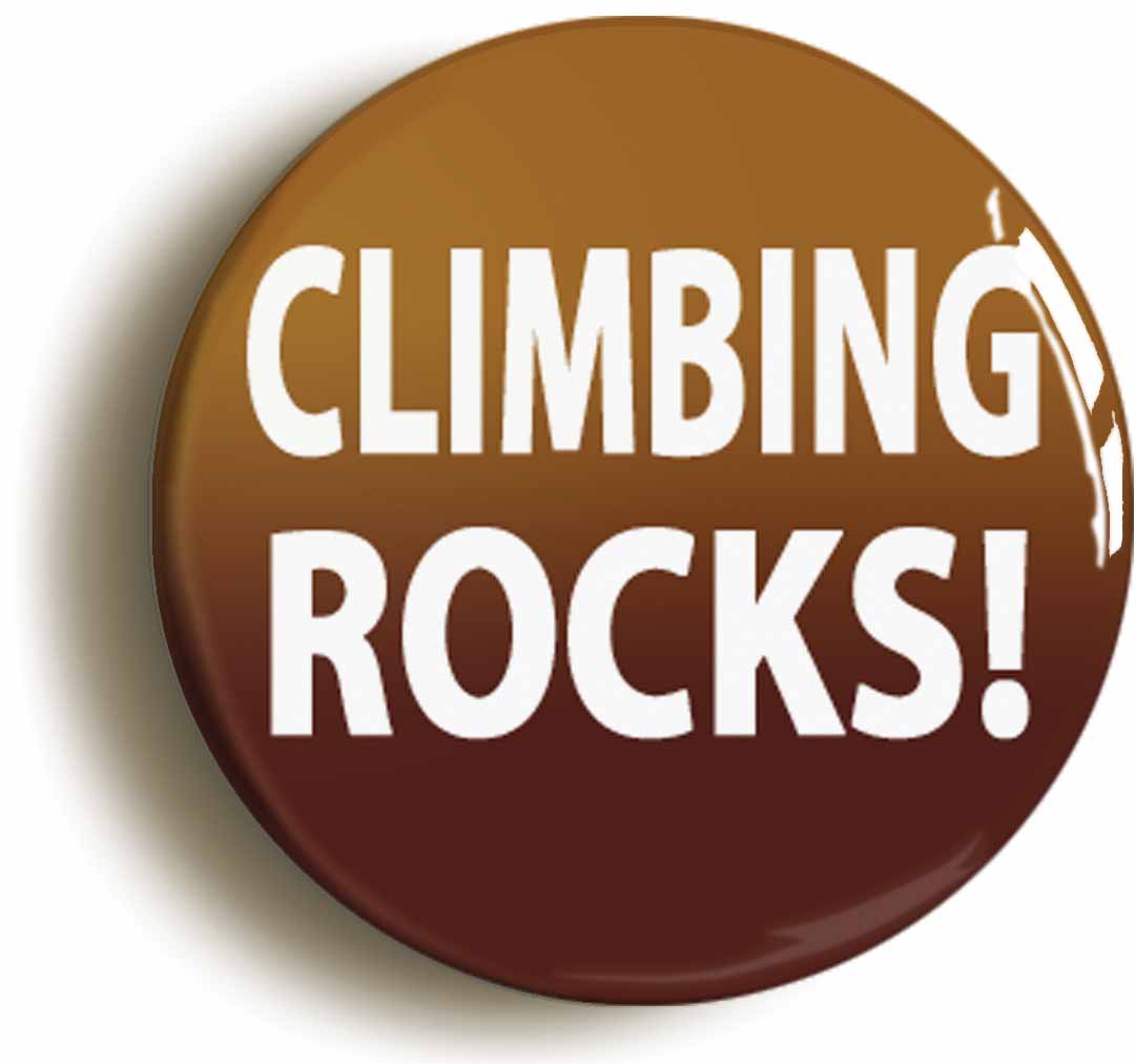 A picture of the front of the product, titled Climbing Rocks Circular 50mm Fridge Magnet