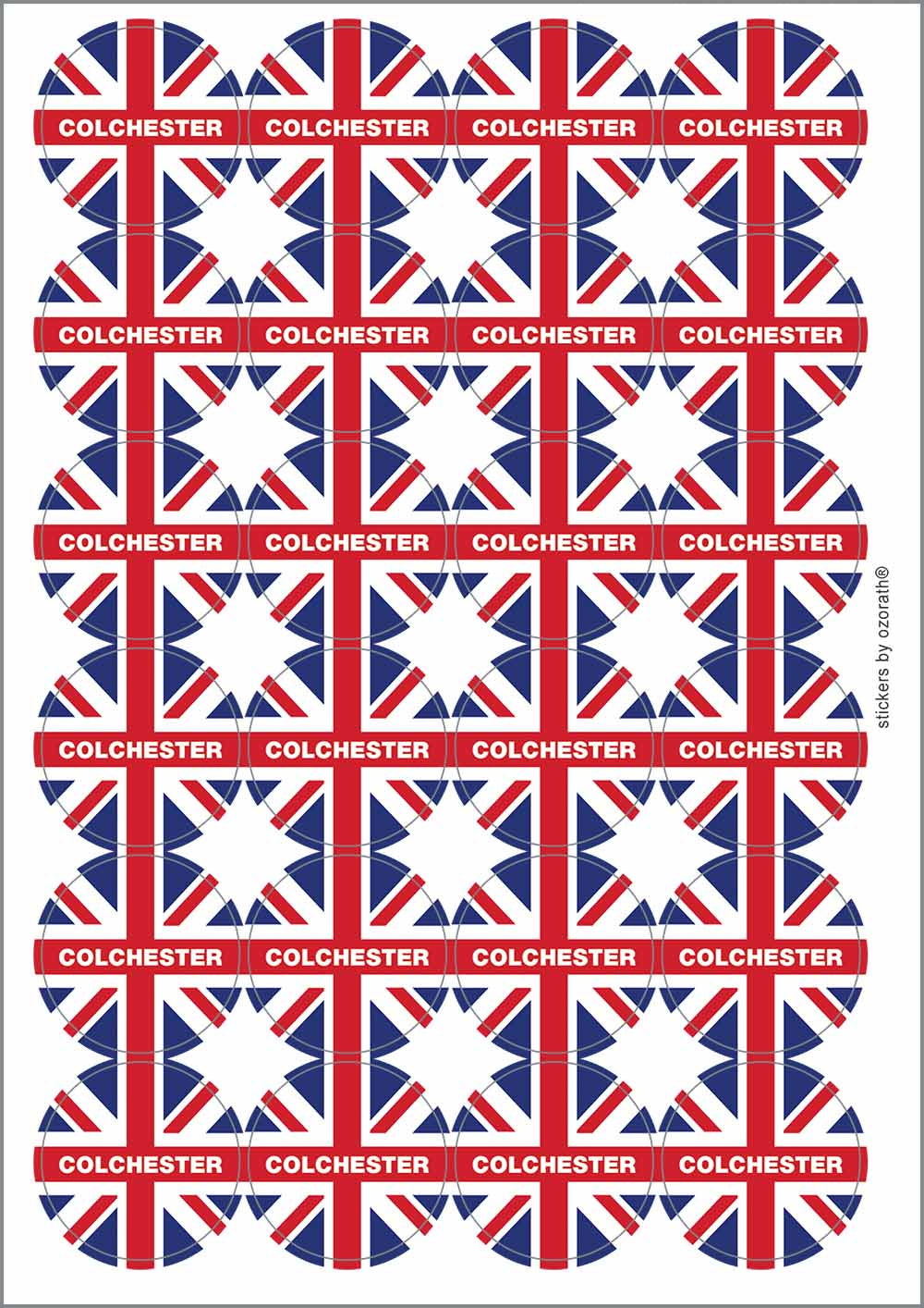 A picture of an A4 sheet of matte paper stickers