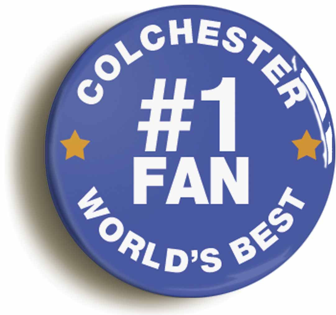 A picture of the front of the product, titled Colchester #1 Fan Button Pin Badge