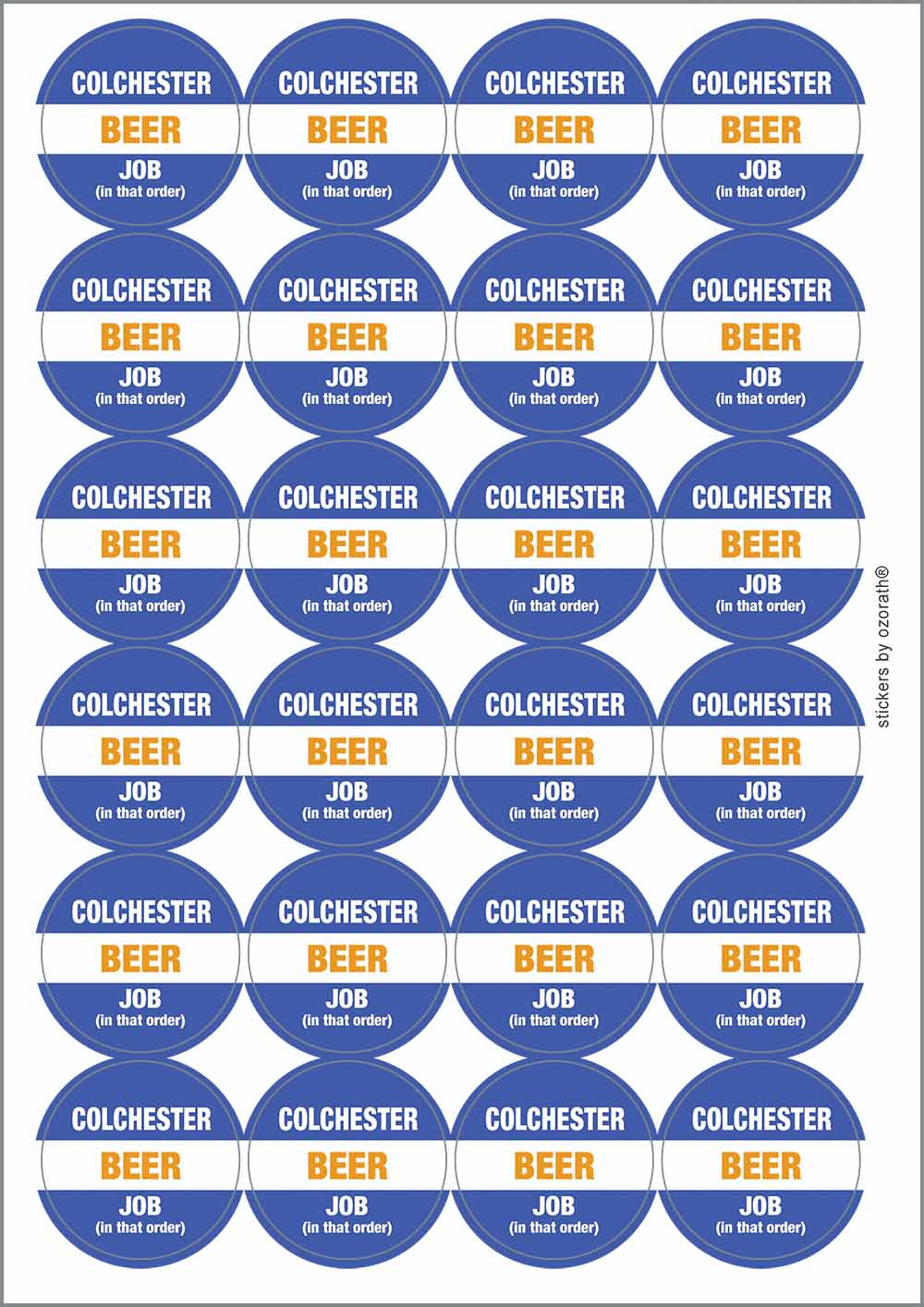 A picture of an A4 sheet of matte paper stickers