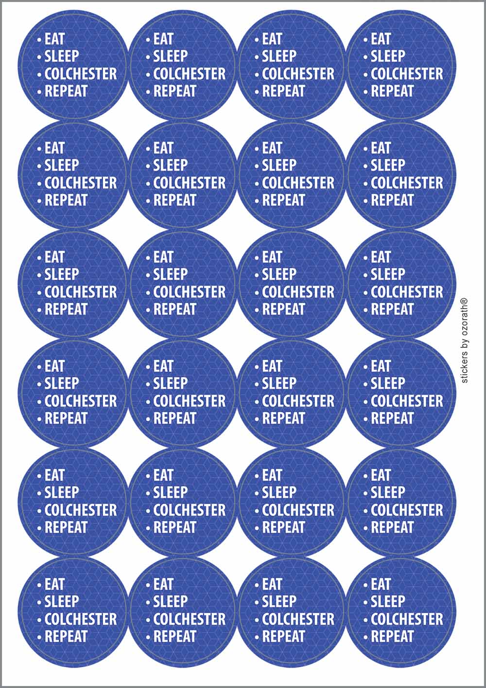 A picture of an A4 sheet of matte paper stickers