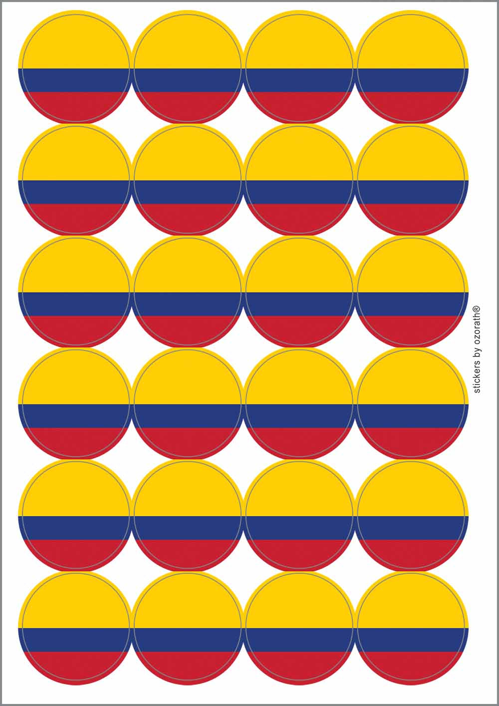 A picture of an A4 sheet of matte paper stickers