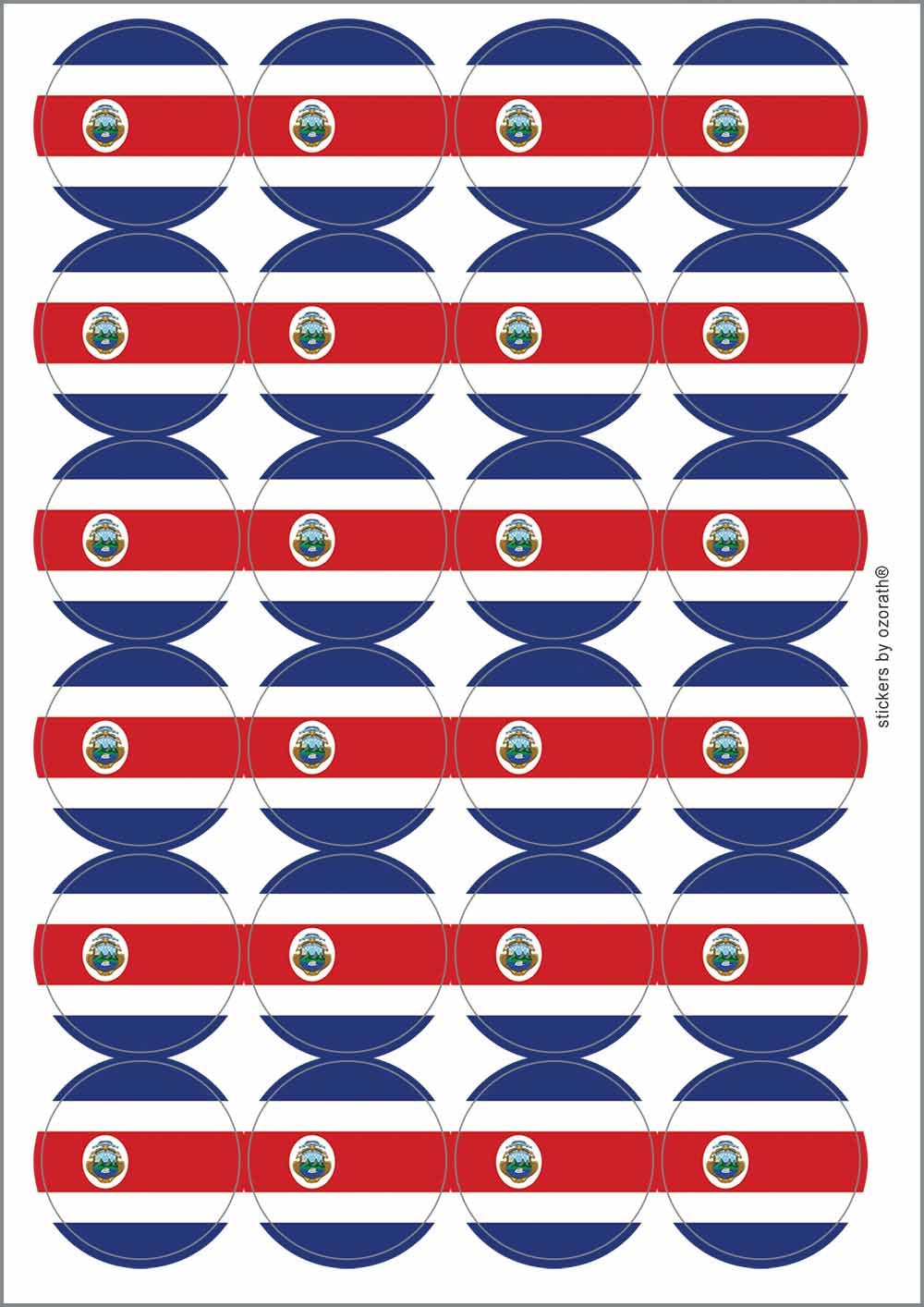 A picture of an A4 sheet of matte paper stickers