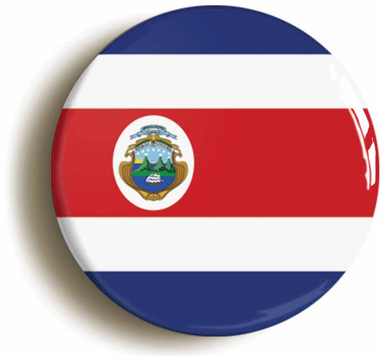 A picture of the front of the product, titled Costa Rica Rican National Flag Button Pin Badge