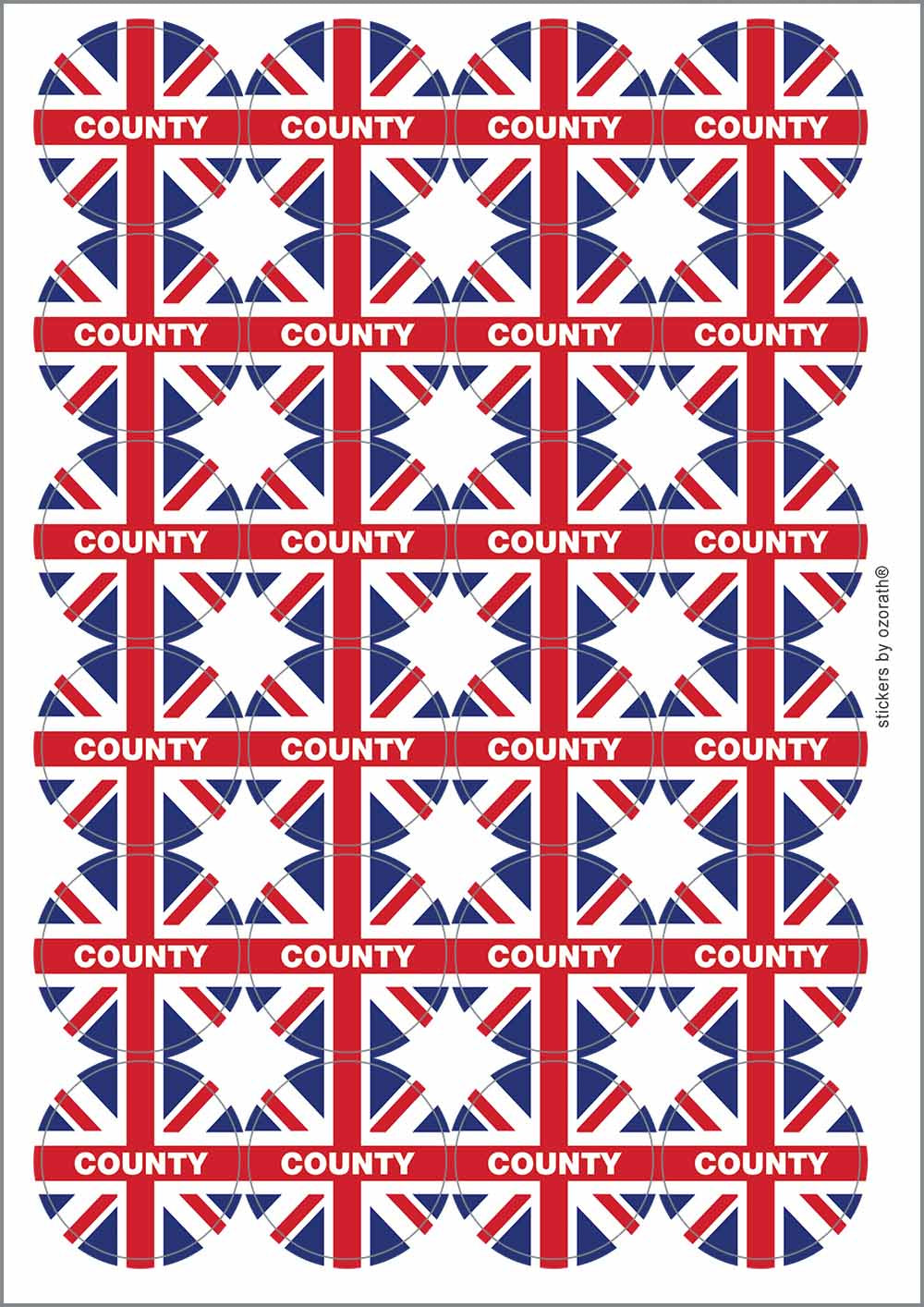 A picture of an A4 sheet of matte paper stickers