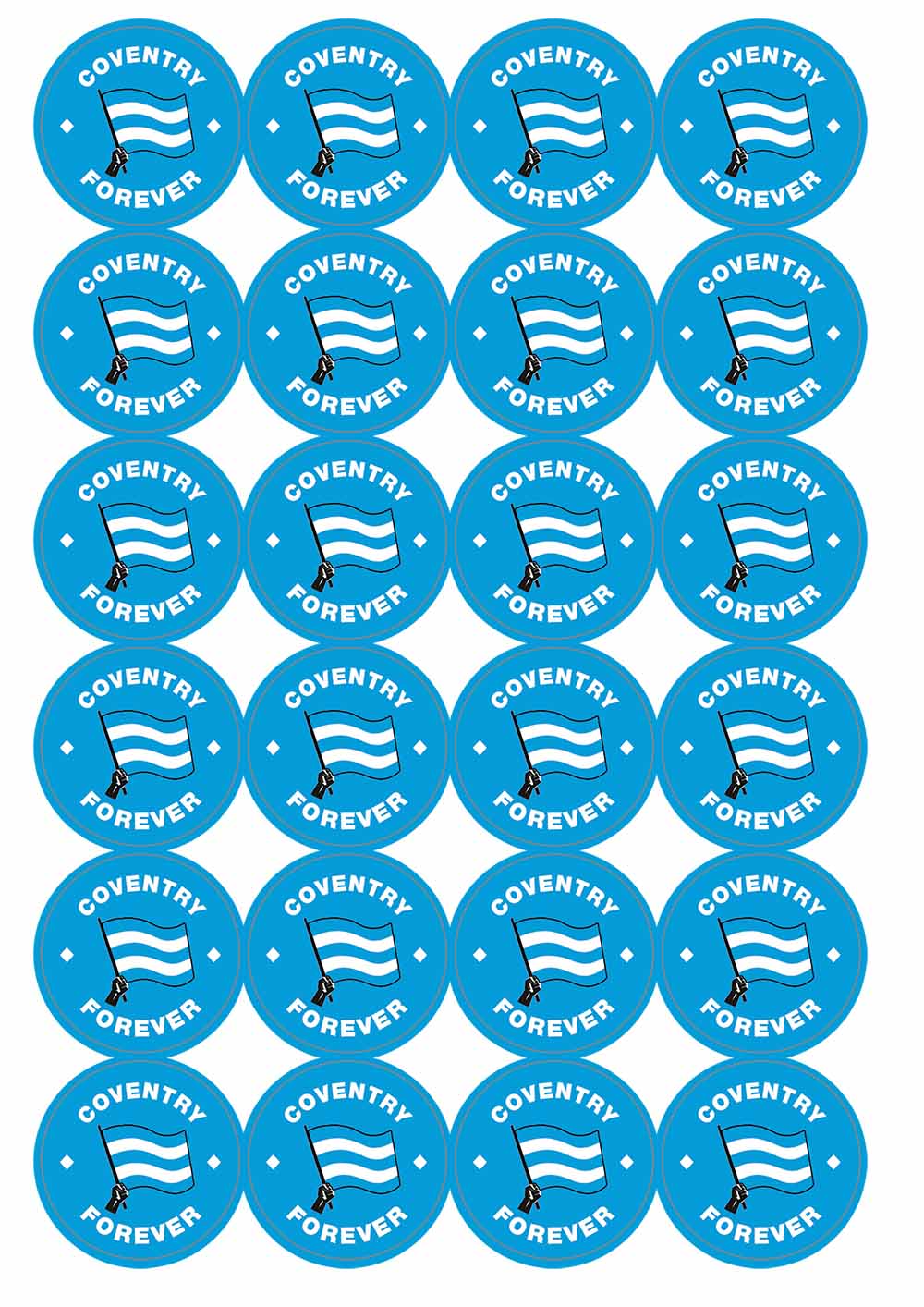 A picture of an A4 sheet of matte paper stickers