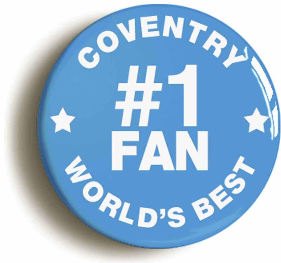 A picture of the front of the product, titled Coventry #1 Fan Button Pin Badge