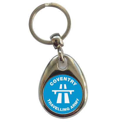 An image of a plain metal keyring