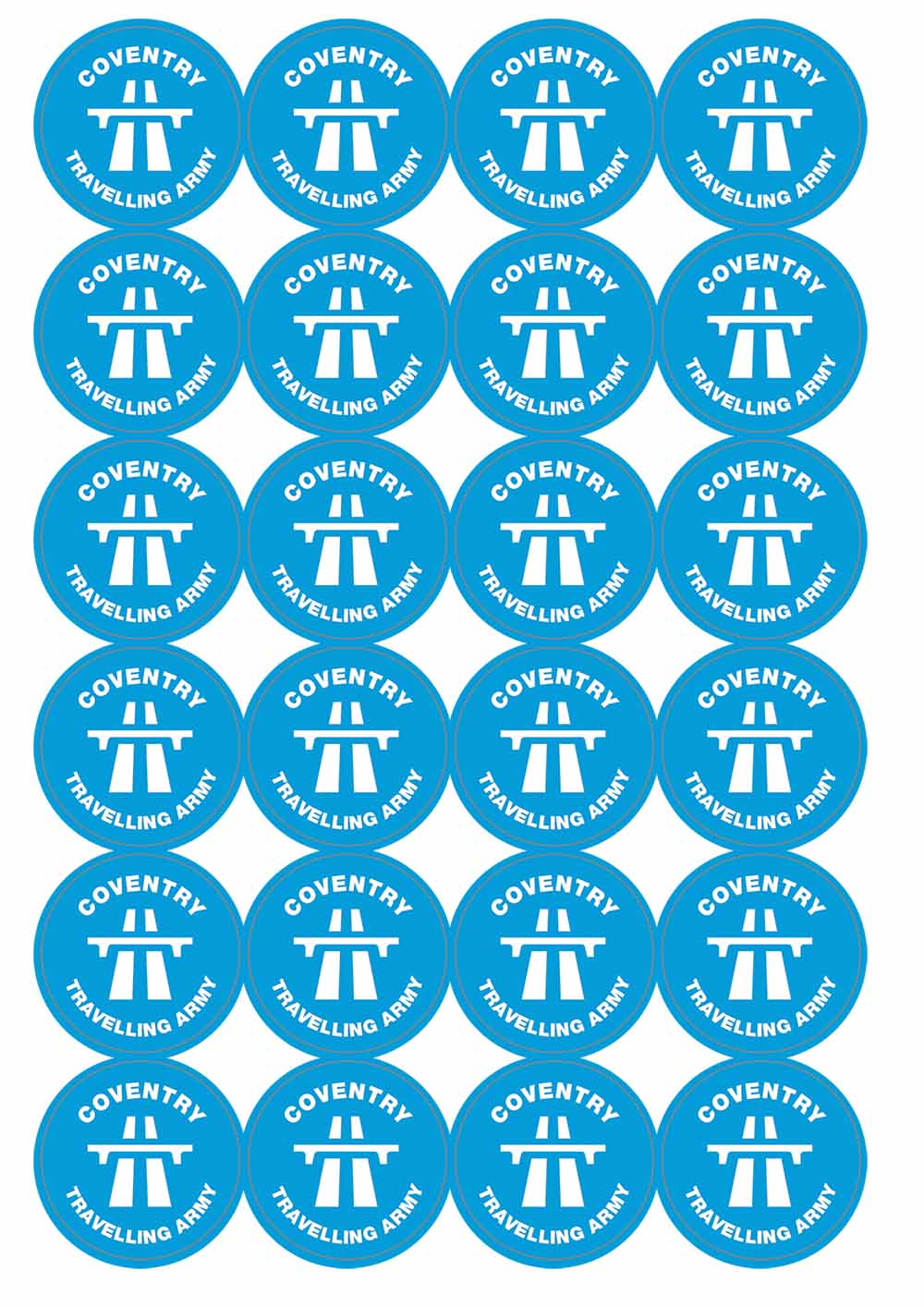 A picture of an A4 sheet of matte paper stickers