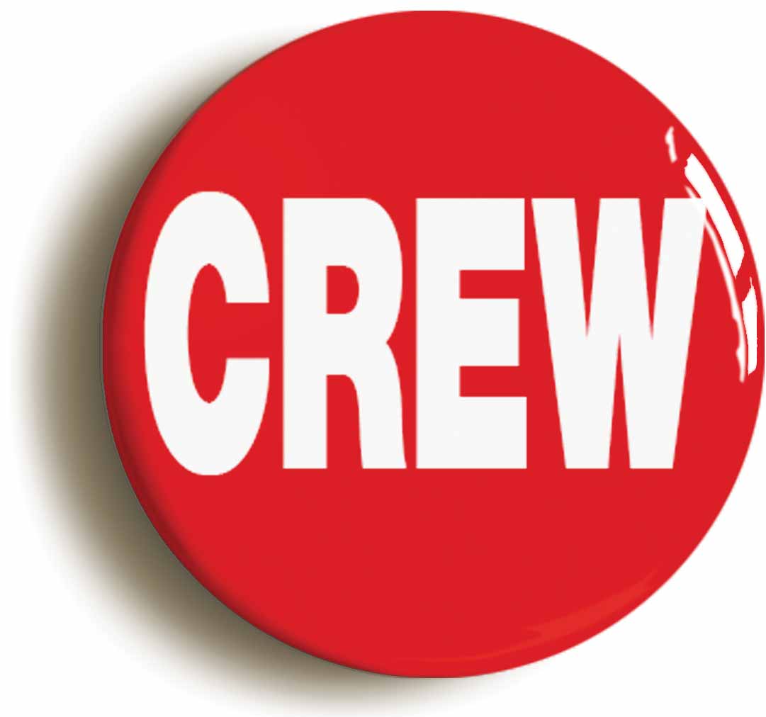 A picture of the front of the product, titled Crew Button Pin Badge