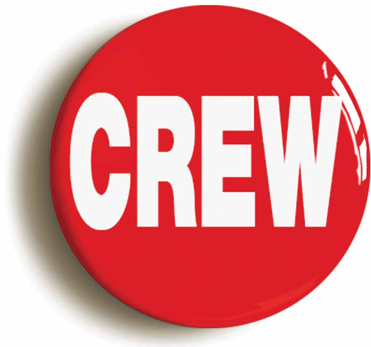 A picture of the front of the product, titled Crew Button Pin Badge