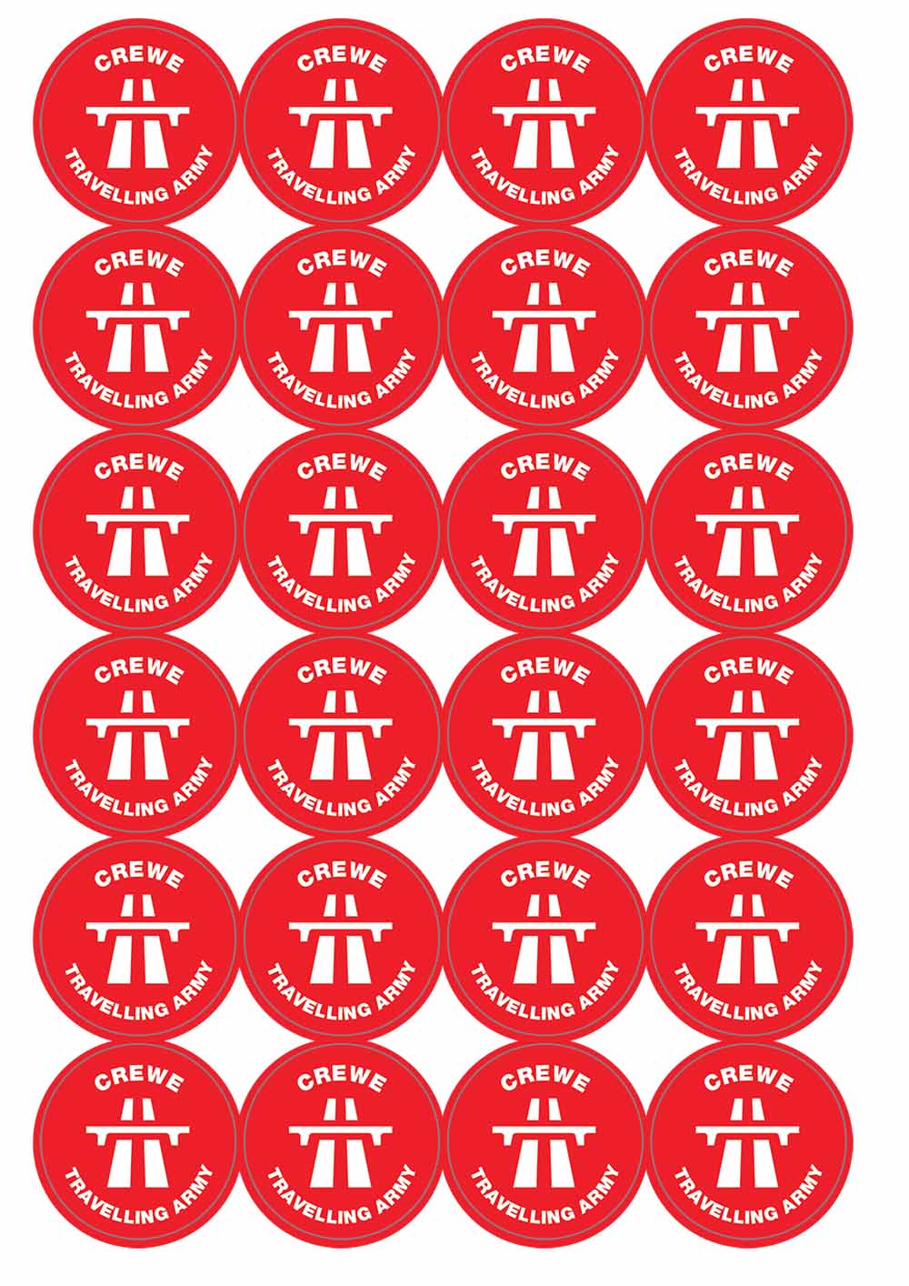 A picture of an A4 sheet of matte paper stickers