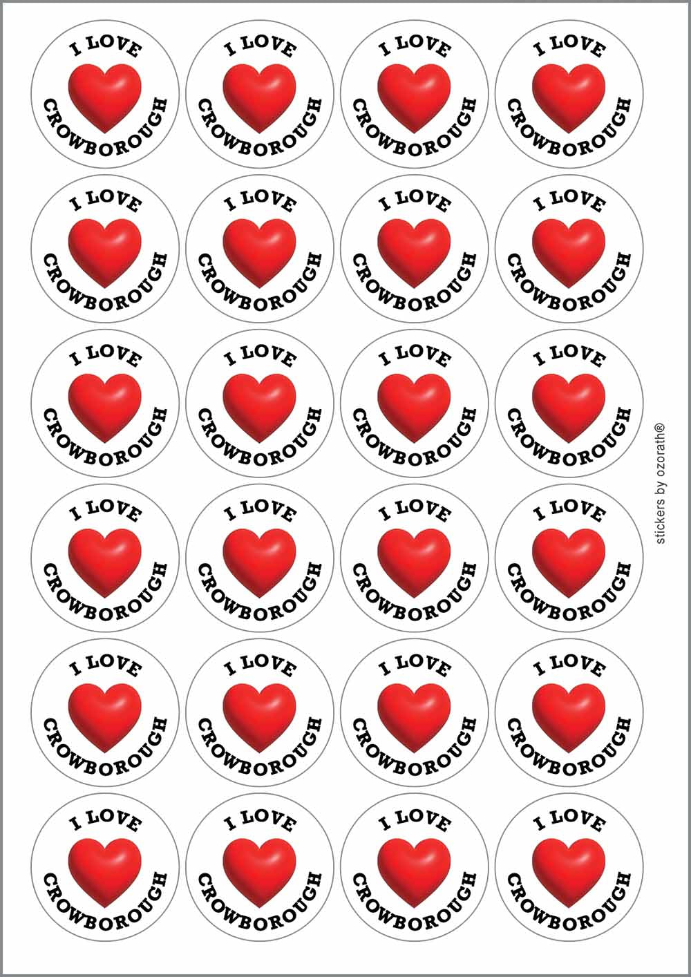 A picture of an A4 sheet of matte paper stickers