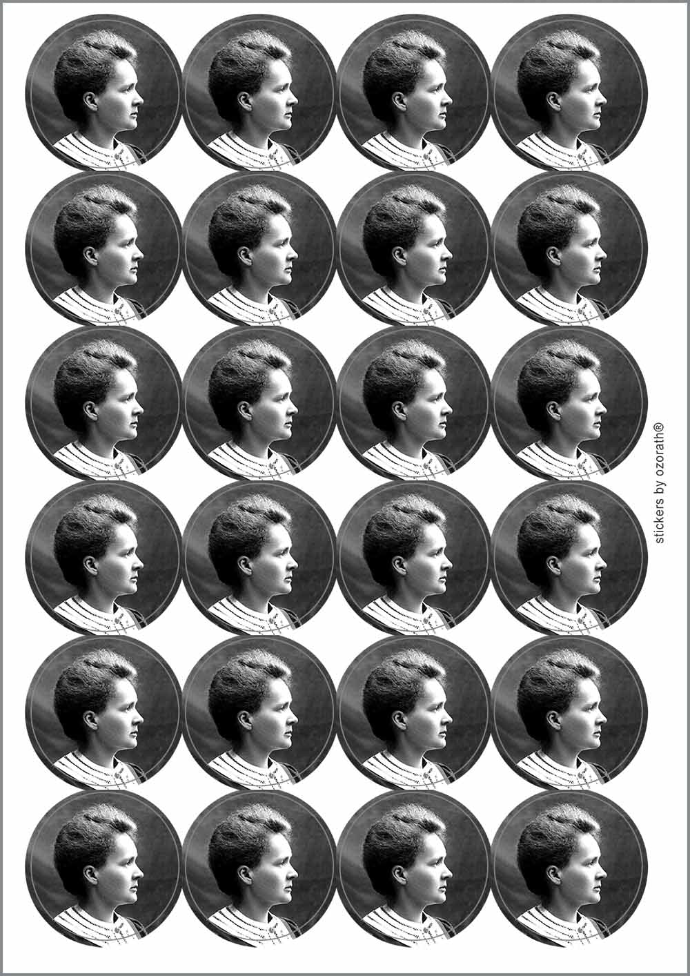 A picture of an A4 sheet of matte paper stickers