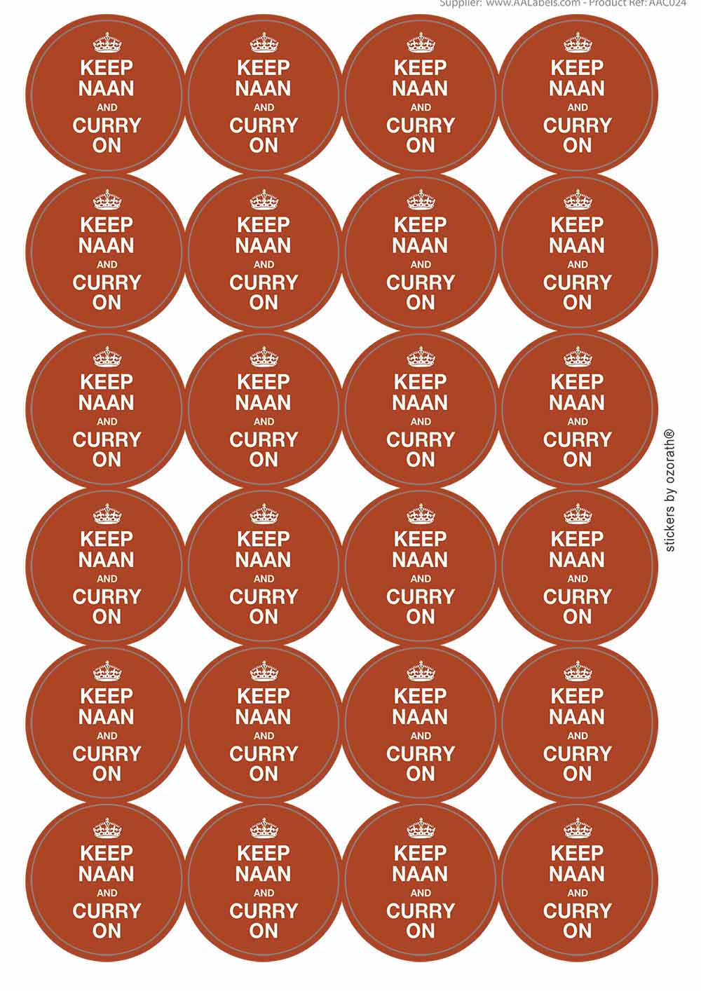 A picture of an A4 sheet of matte paper stickers