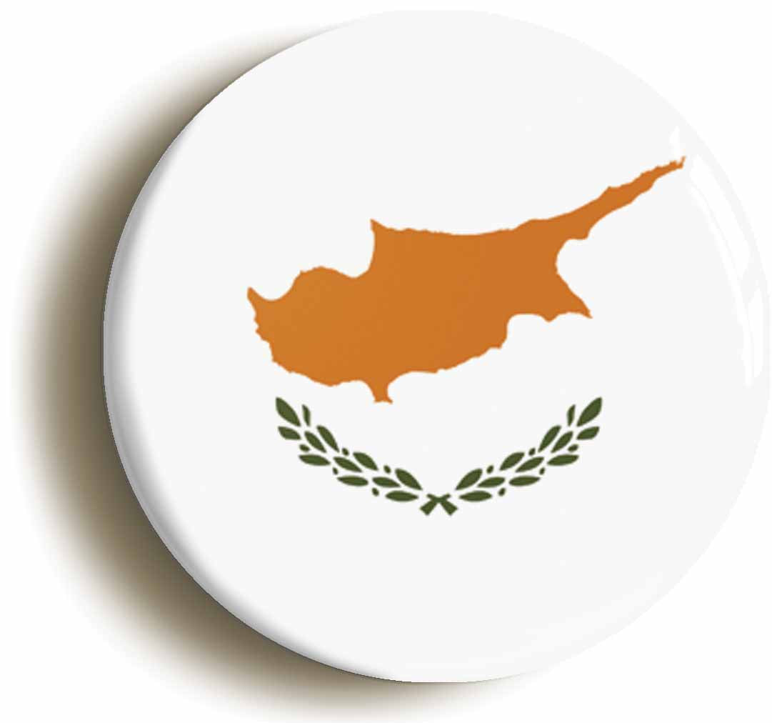 A picture of the front of the product, titled Cyprus Cypriot National Flag Button Pin Badge