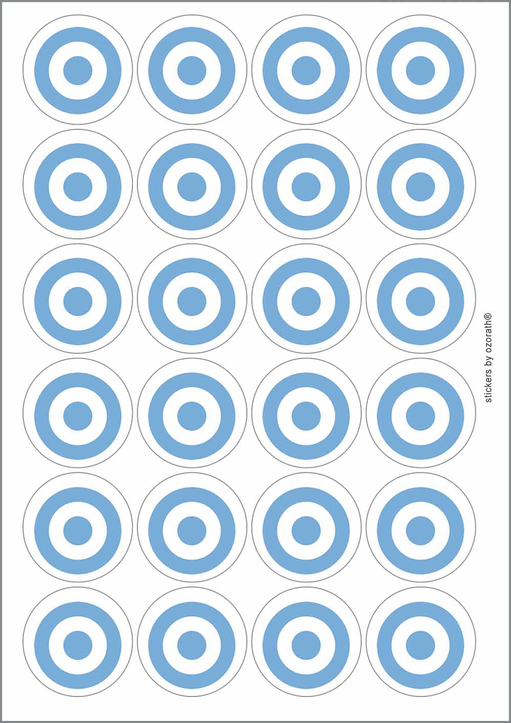 A picture of an A4 sheet of matte paper stickers