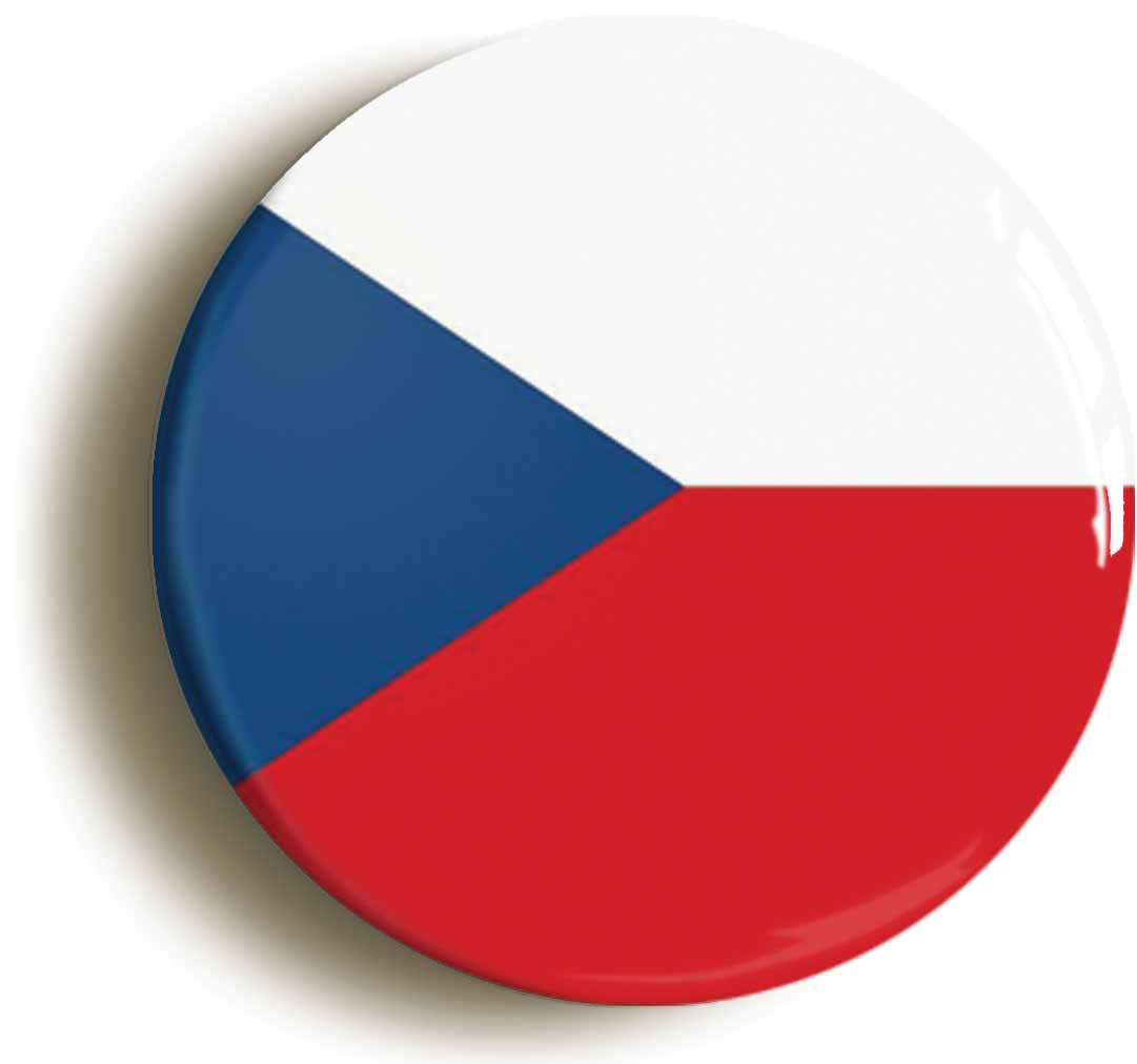 A picture of the front of the product, titled Czech Republic National Flag Button Pin Badge