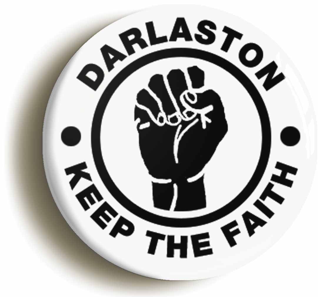 A picture of the front of the product, titled Darlaston Keep The Faith Circular 50mm Fridge Magnet