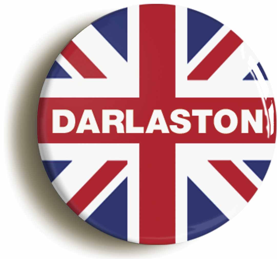 A picture of the front of the product, titled Darlaston Union Jack Circular 50mm Fridge Magnet
