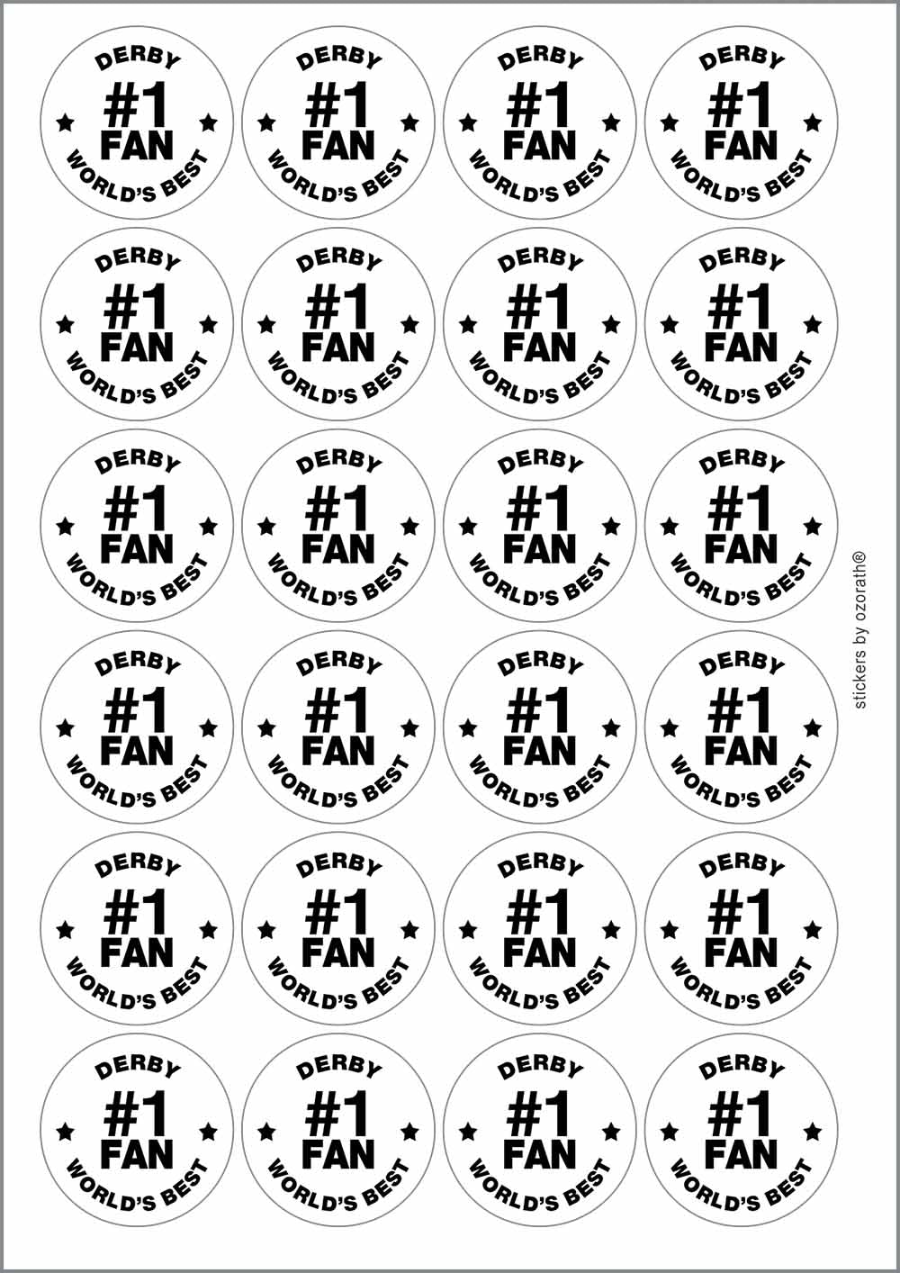 A picture of an A4 sheet of matte paper stickers