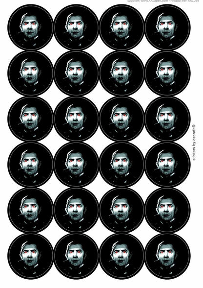 A picture of an A4 sheet of matte paper stickers
