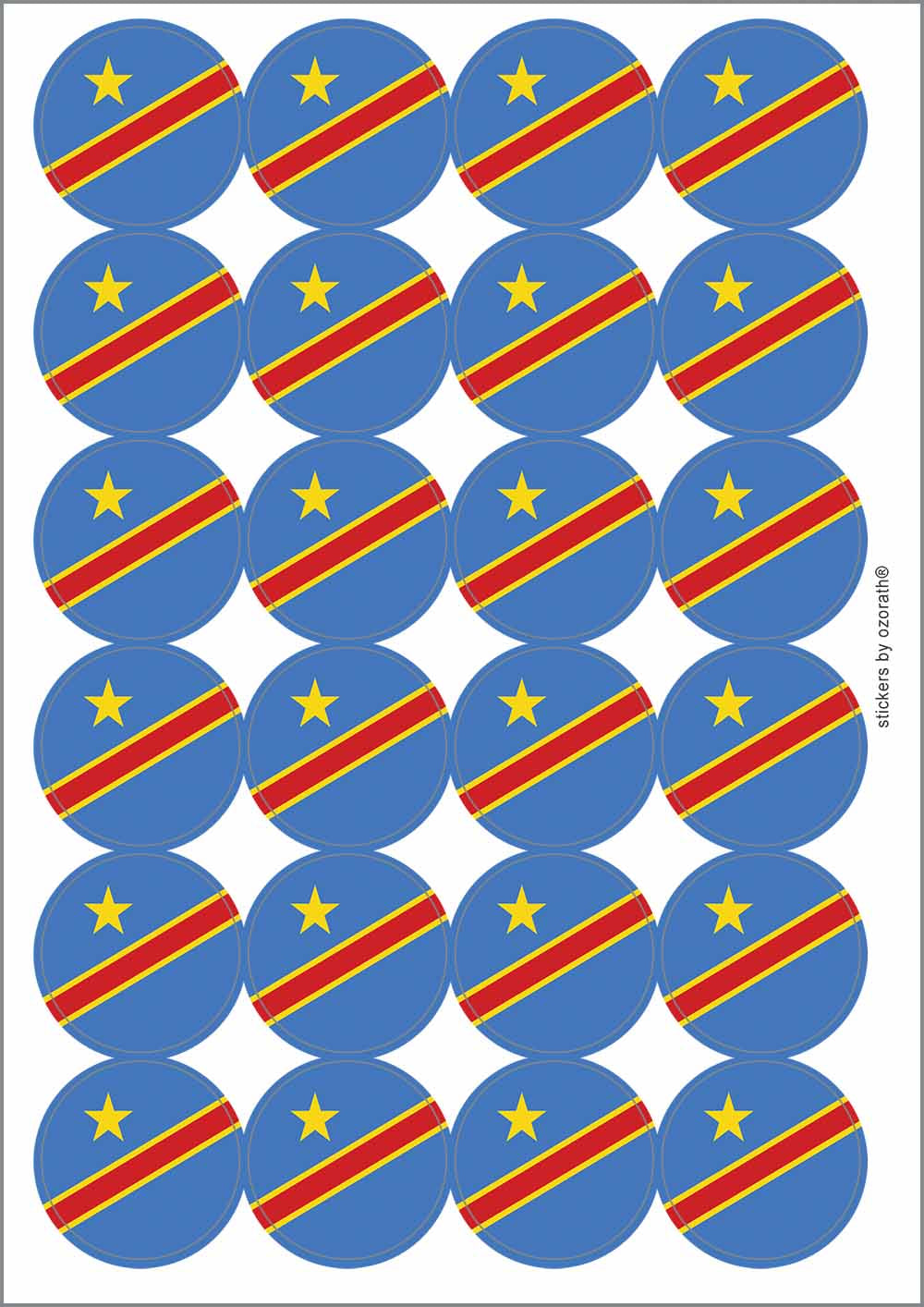 A picture of an A4 sheet of matte paper stickers