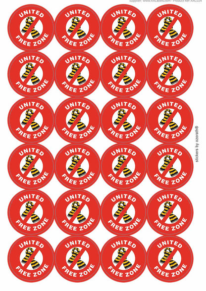 A picture of an A4 sheet of matte paper stickers