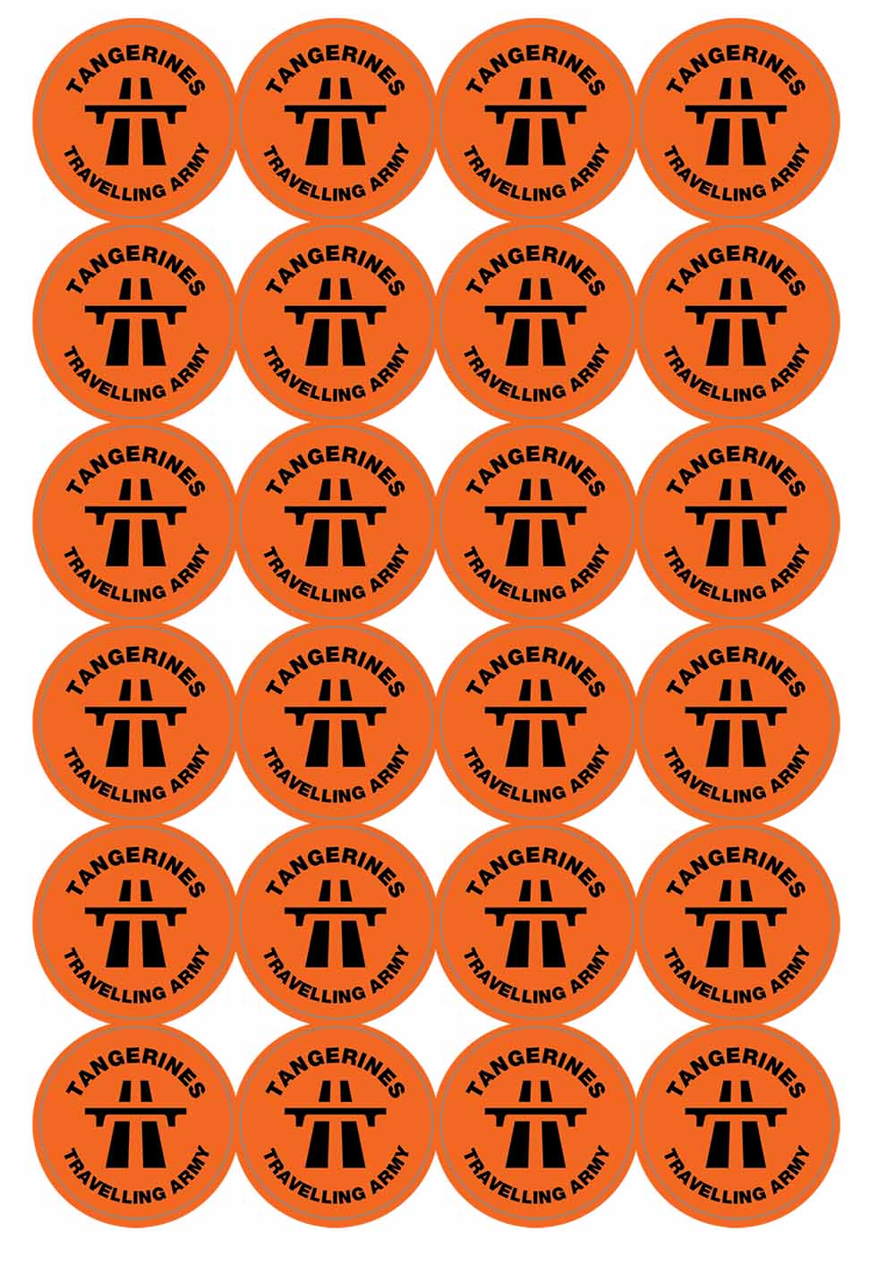 A picture of an A4 sheet of matte paper stickers
