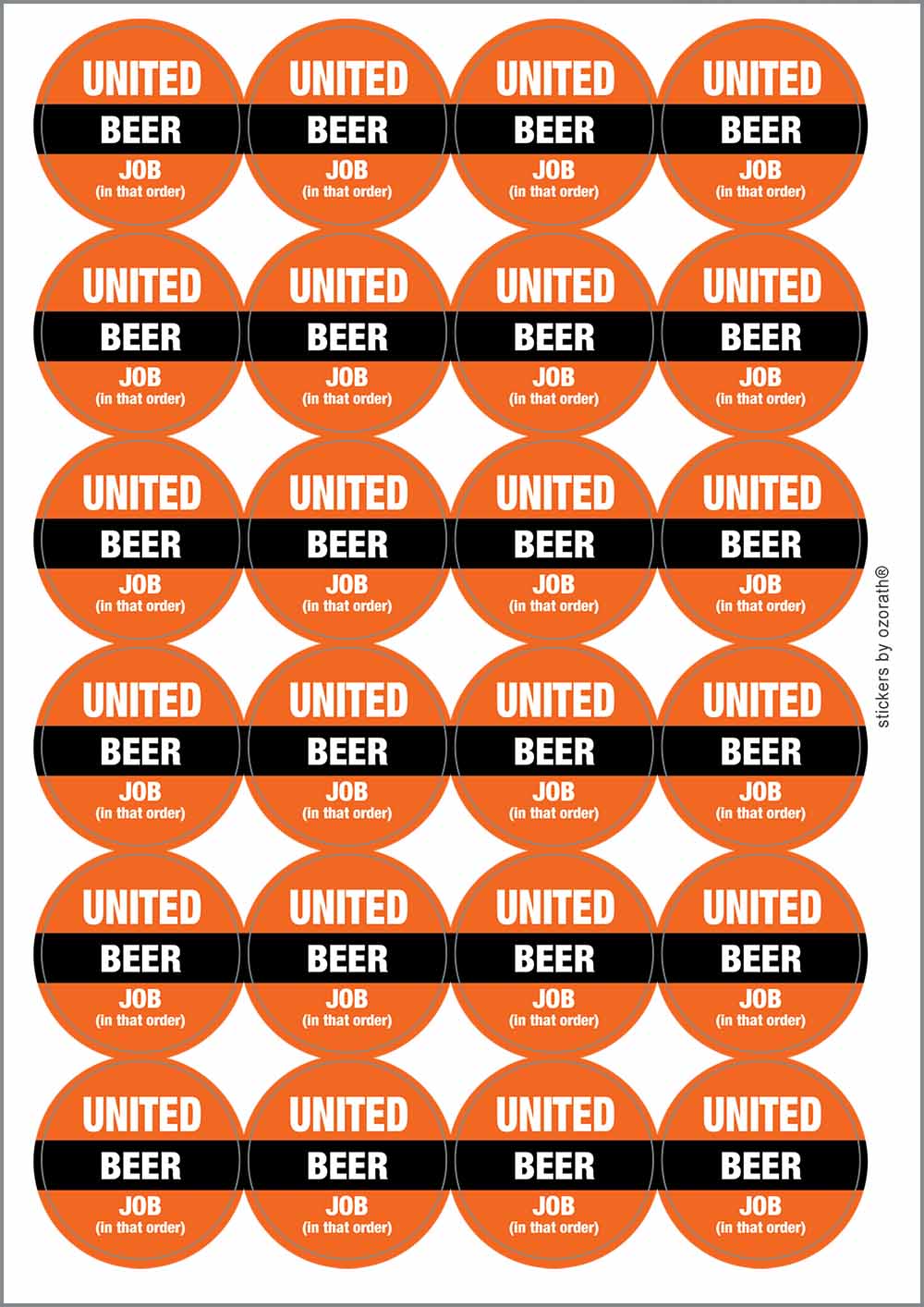 A picture of an A4 sheet of matte paper stickers
