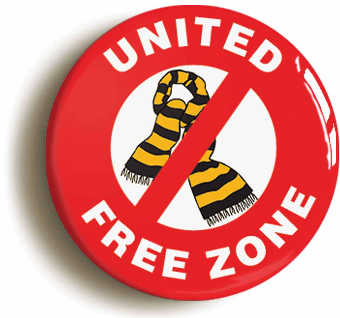 A picture of the front of the product, titled United Free Zone -D Circular 50mm Fridge Magnet