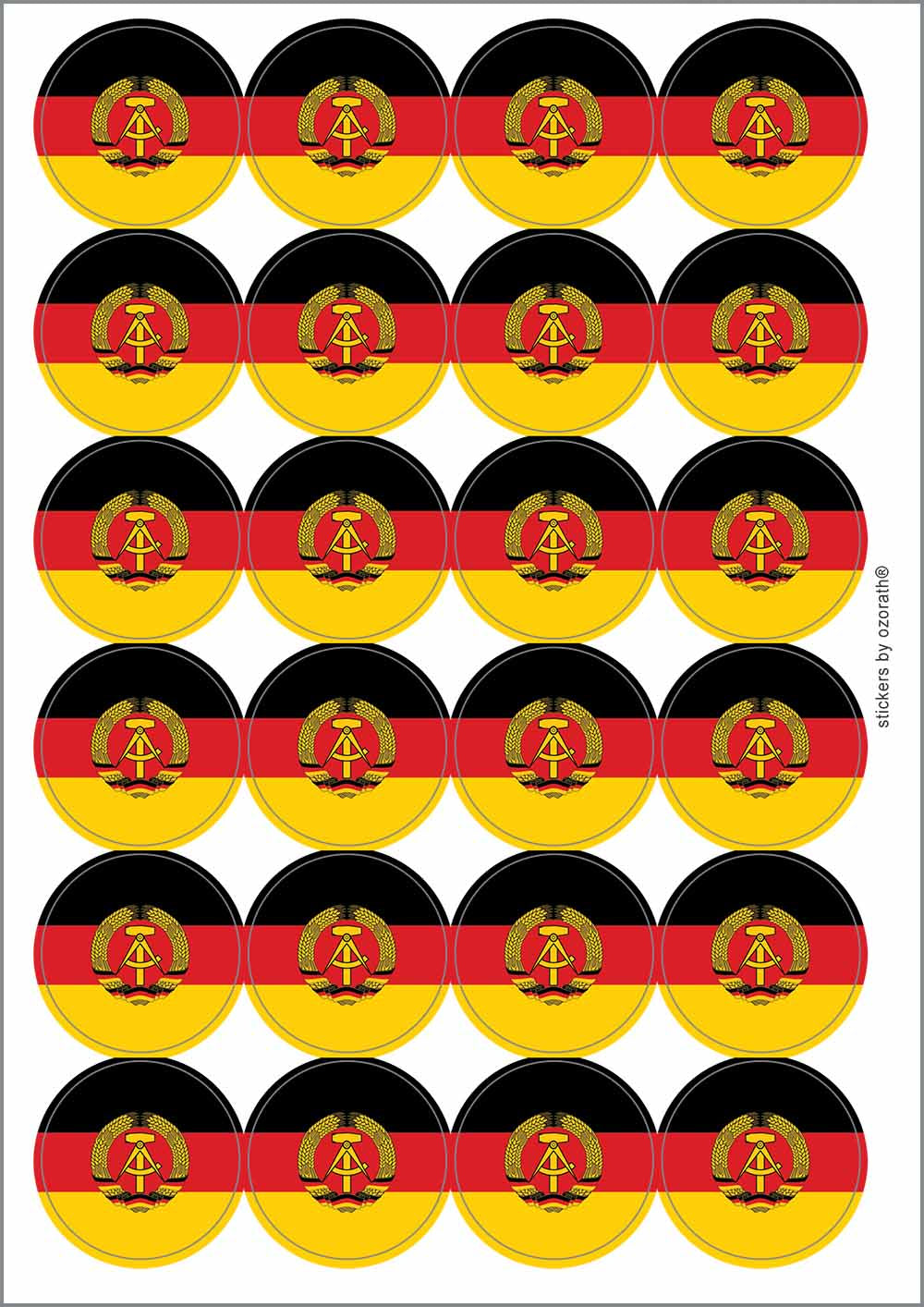 A picture of an A4 sheet of matte paper stickers